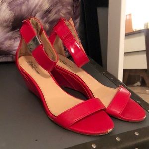 Red target heels/sandals